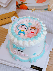 Baby gender reveal cake