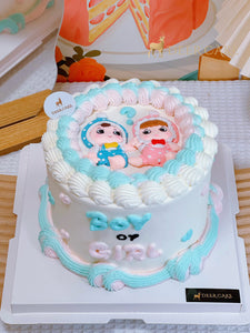 Baby gender reveal cake