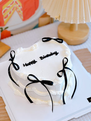 Heart shape ribbon cake