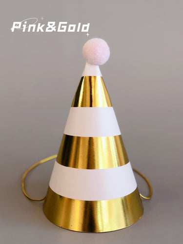Birthday hat Pink and Gold