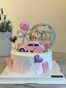 Pink Beetles Cream Cake